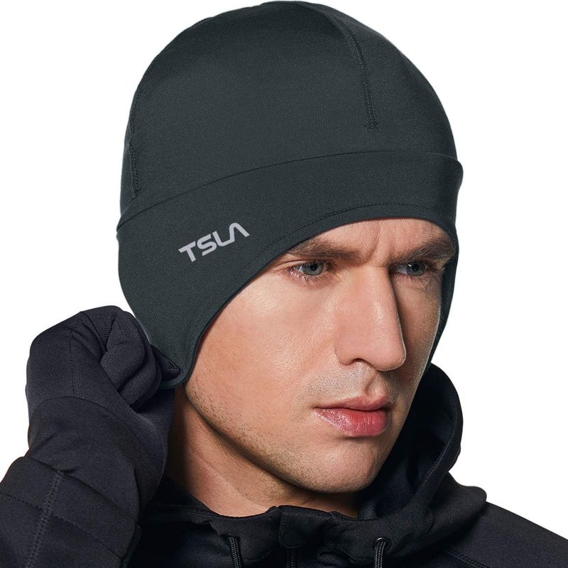 TSLA Men and Women Thermal Fleece Skull Cap, Winter Ski Cycling Under Helmet Liner, Running Beanie Hat - Image 1